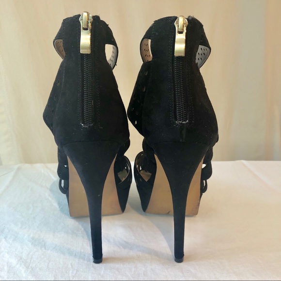 SOLD Just Fab suede back zip stilettos. Sz9 - Picture 5 of 8
